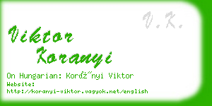 viktor koranyi business card